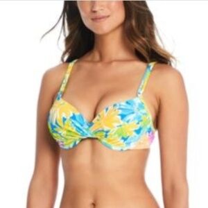 NWT Bleu by Rod Beattie Women's Twist-Front Bikini Top - Multi